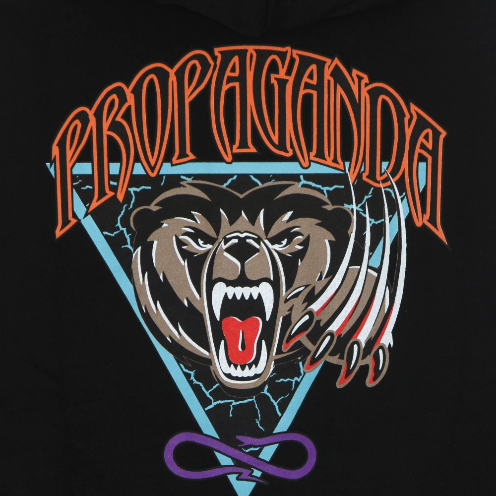 Propaganda Zwarte Lichtgewicht Hoodie Grizzly Black Heren