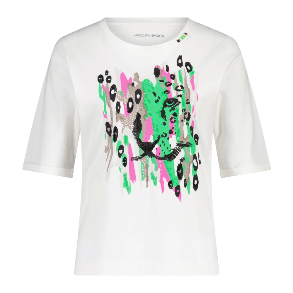 Marc Cain T-shirt met dierenmotief White Dames