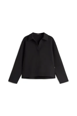 Svart Polokrage Sweatshirt