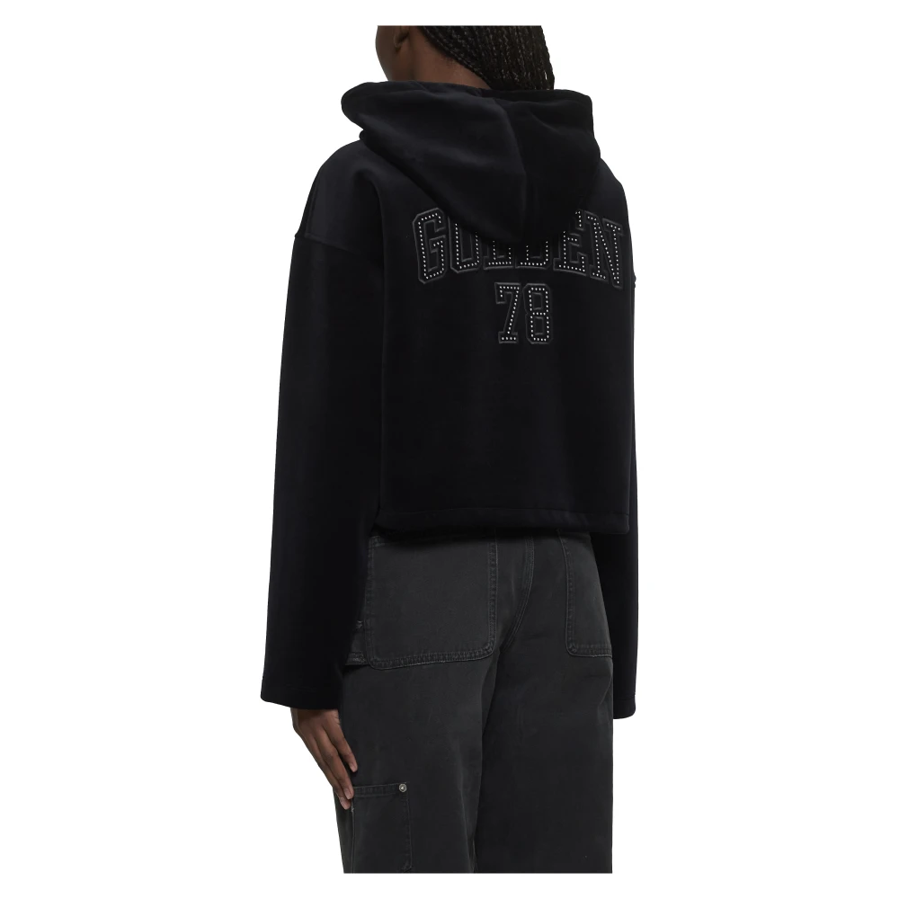 Golden Goose Zwarte hoodie met studs en kangoeroezak Blue Dames