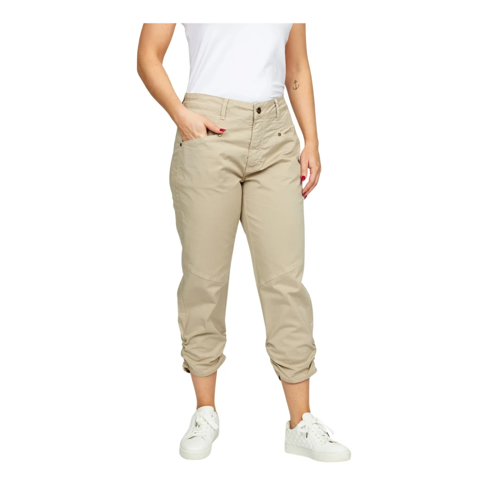 2-Biz Broek met verkorte pijpen Zomerse stijl Beige Dames