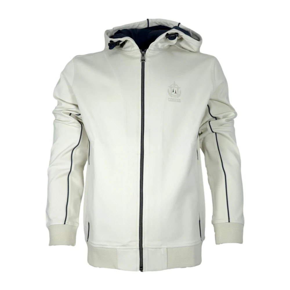 Aeronautica Militare Men's White Tricolori Arrows Hoodie Cotton