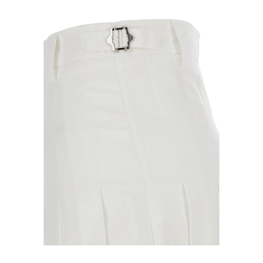Dunst Witte Midi Plooien Rok White Dames