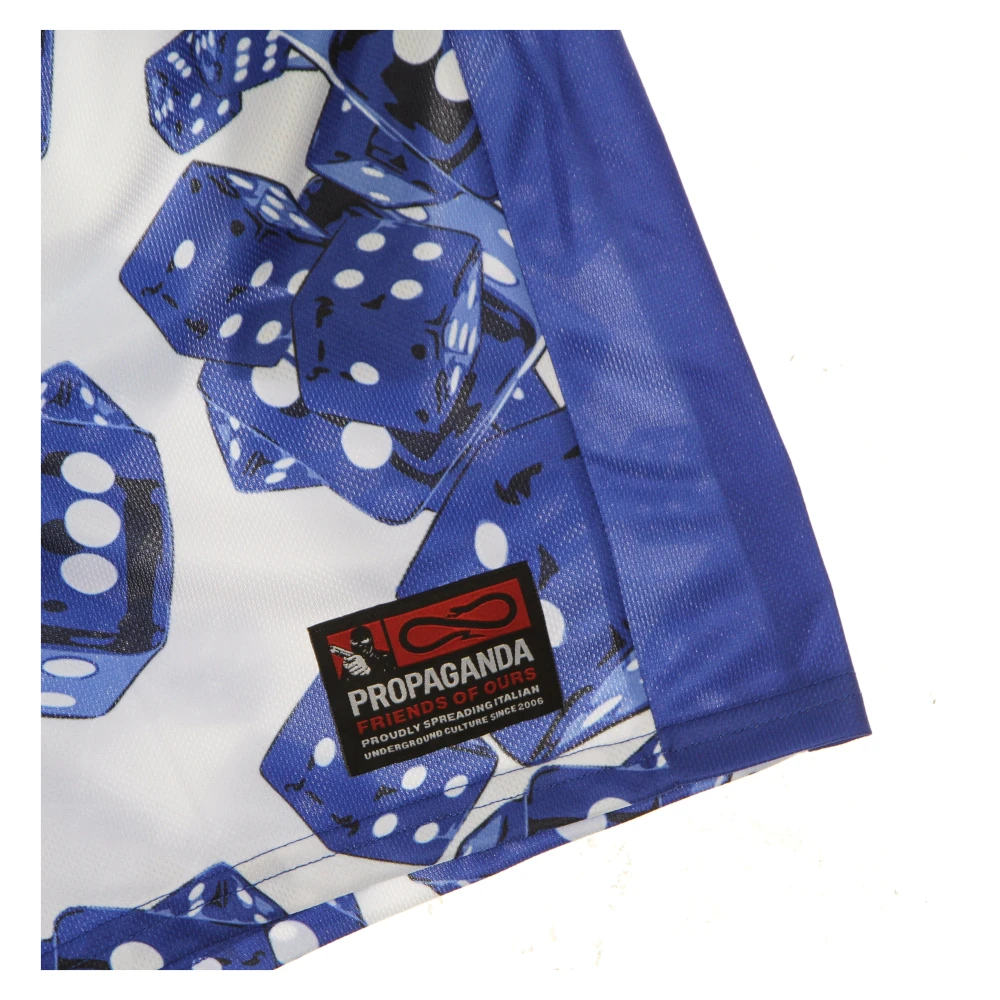 Propaganda Basketbal Stijl Blauw Witte Shorts Multicolor Heren