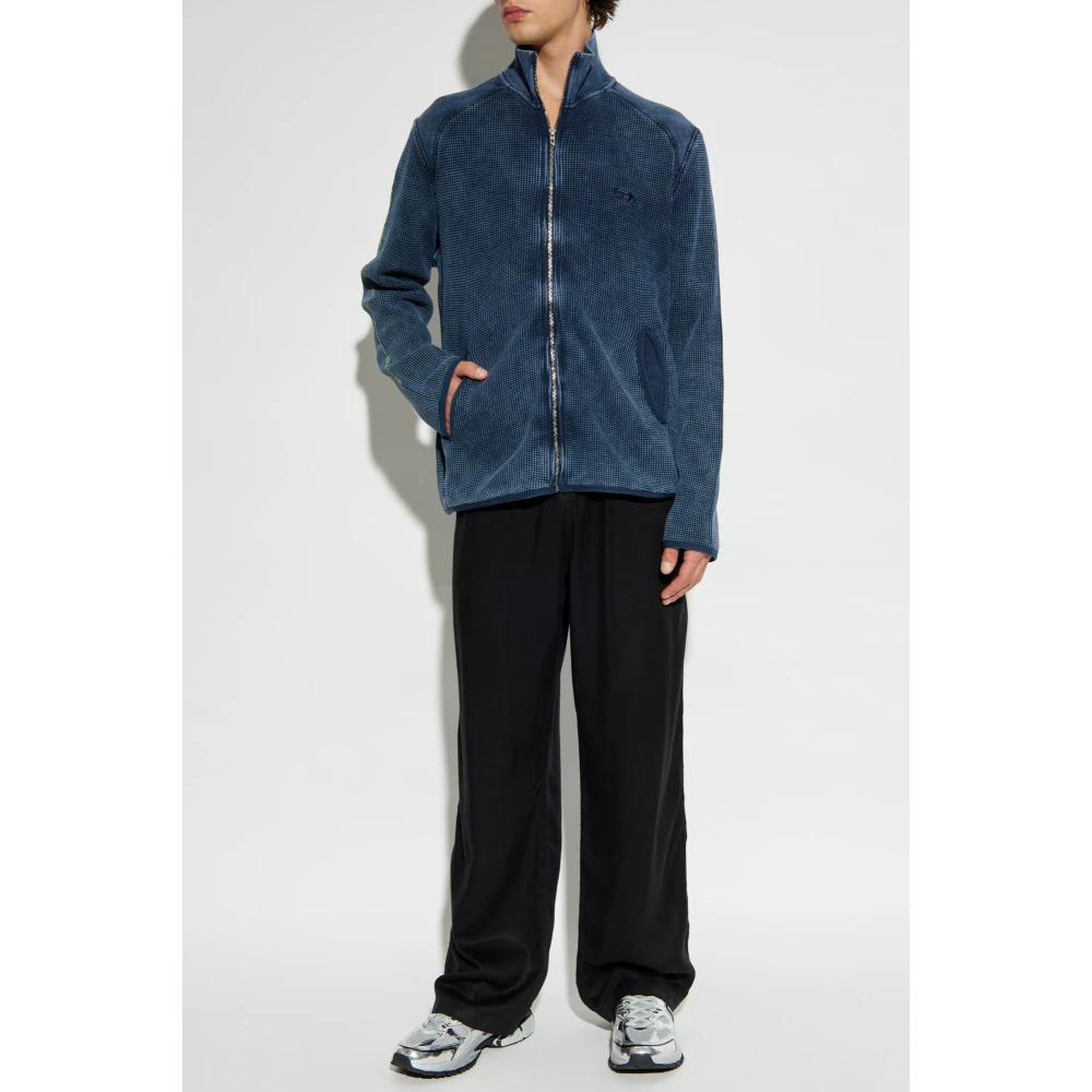 Diesel Hoodie met logo S-Wafcool-Zip-Ls Blue Heren