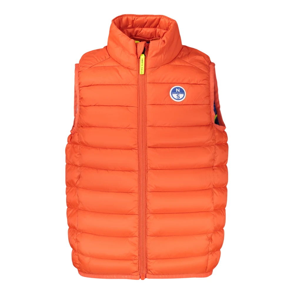 North Sails , Waistcoats, Unisex, Orange, 10 Y, Quilted Logo-Patch Gilet
