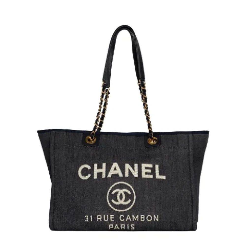 Chanel Vintage Pre-owned Canvas chanel-bags Blue Dames