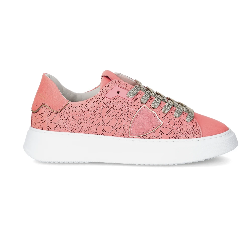 Philippe Model Women's Pink Sneakers, 7 Uk, Temple Tennis Trainers