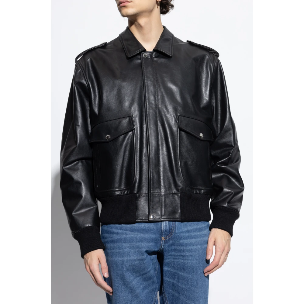 Dolce & Gabbana Leren jas Black Heren