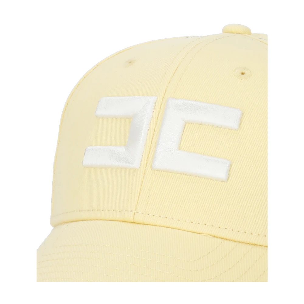 Elisabetta Franchi Gele Katoenen Pet met Harde Klep Yellow Dames