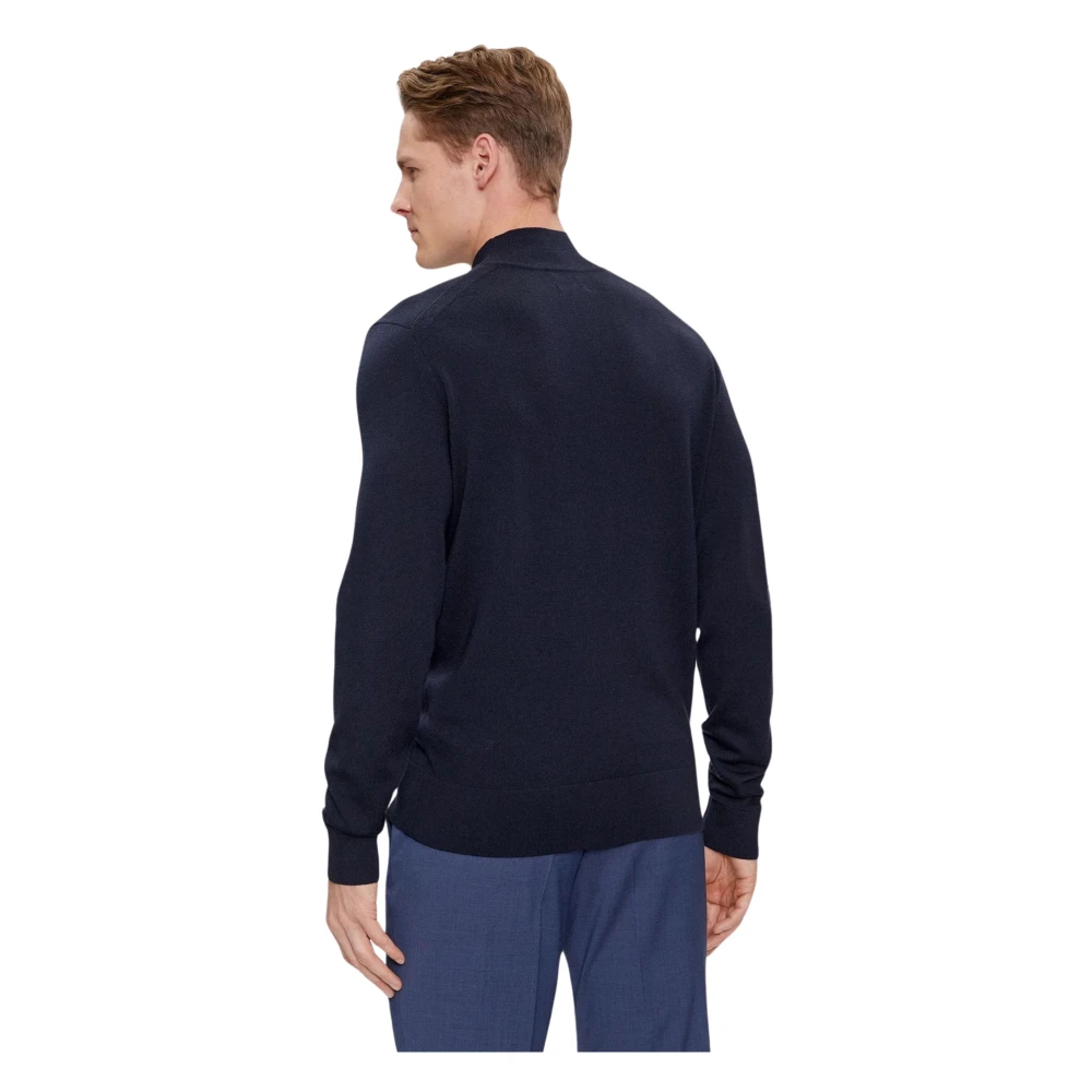 Calvin Klein Blauwe Merinowollen Coltrui Blue Heren
