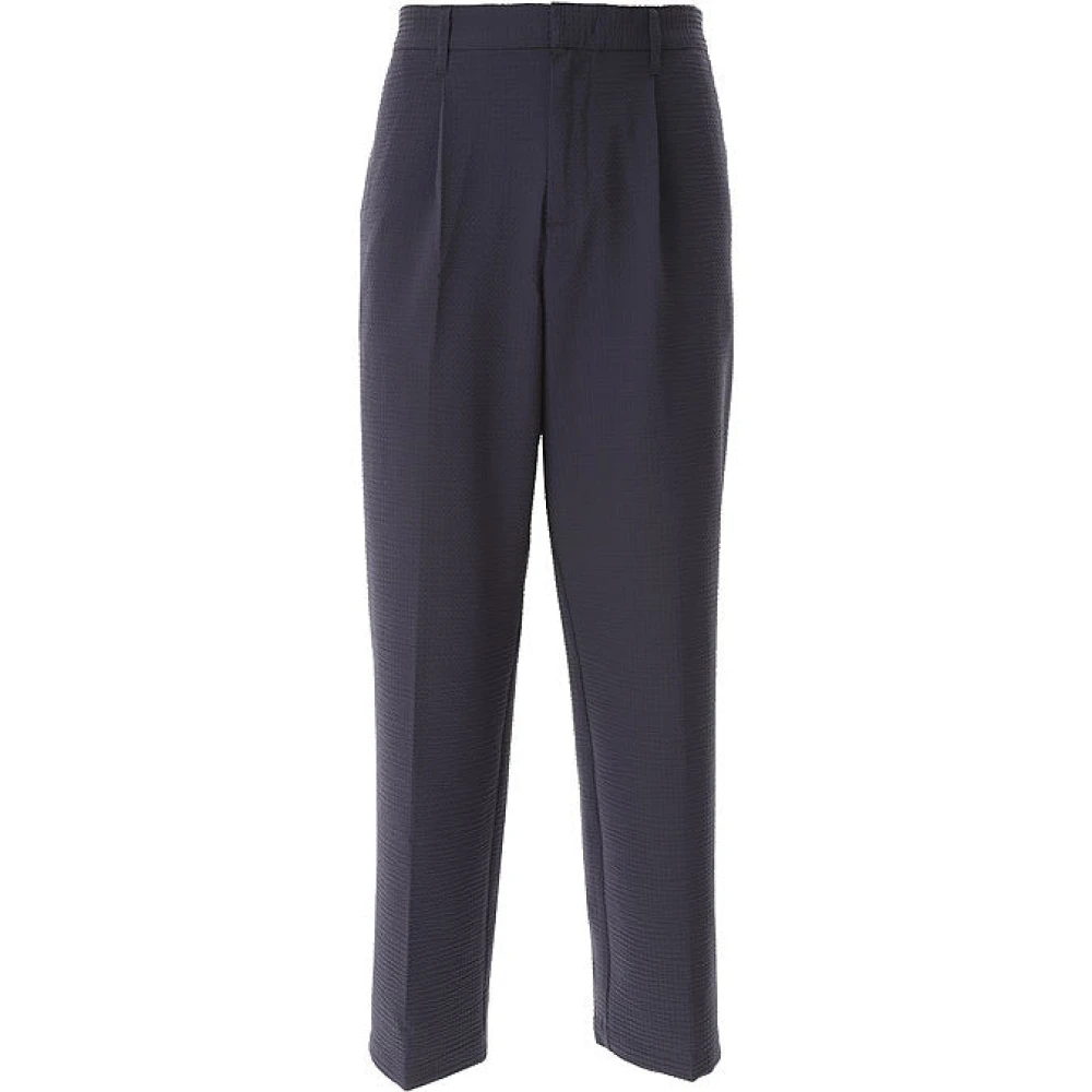 Emporio Armani Blauw Marineblauw Broek Stijlvol Ontwerp Blue Heren