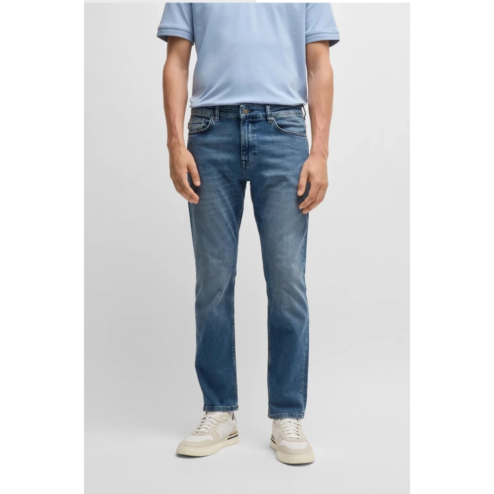 Hugo Boss Slim Fit Mid-Washed Jeans Blue Heren