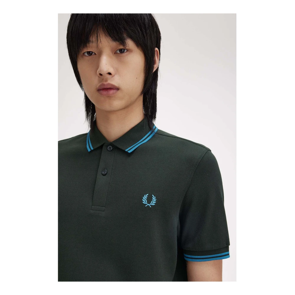 Fred Perry Twin Tipped Polo Shirt Green Heren