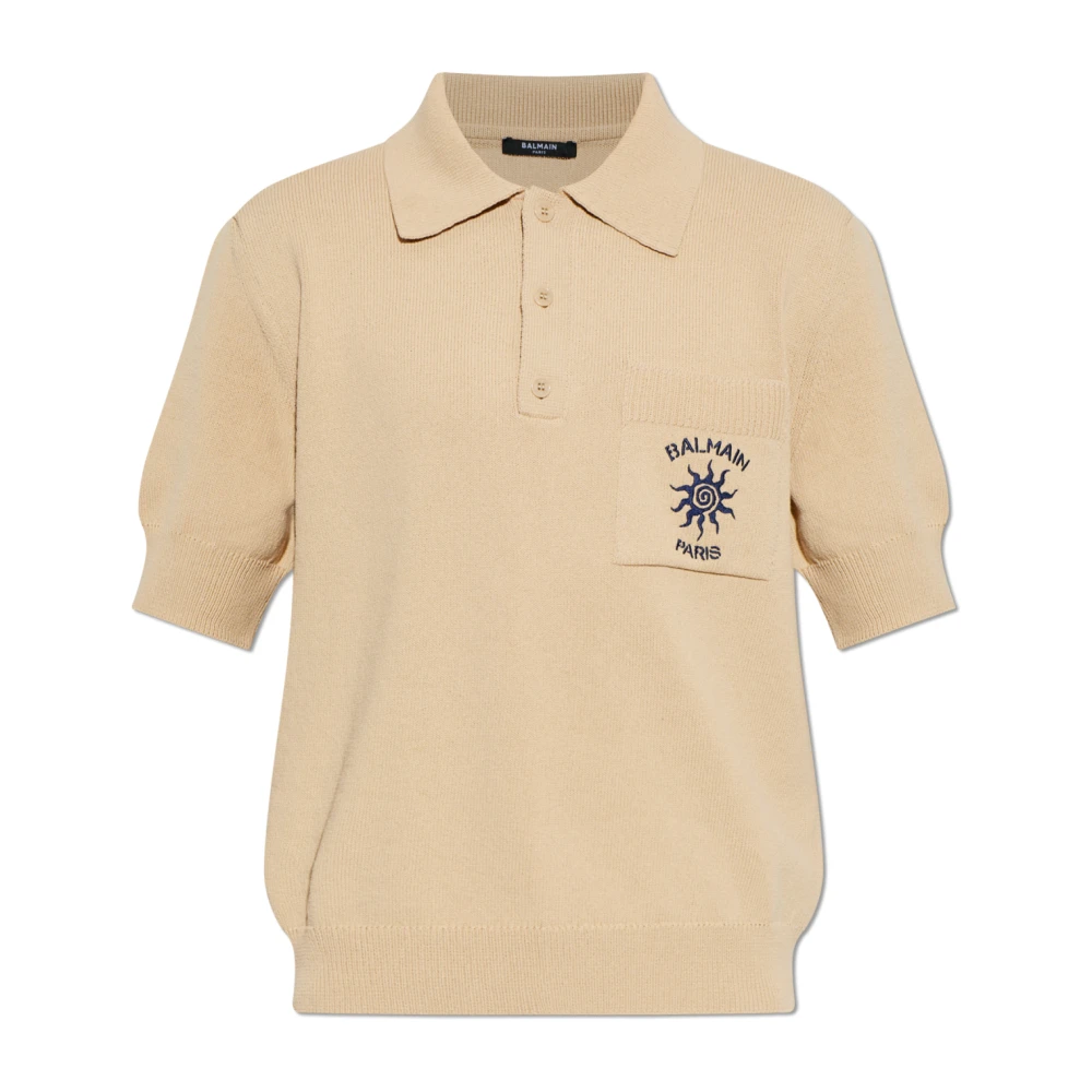 Balmain Uomo Beige - Pocket Polo Shirt - Knitwear - Xl