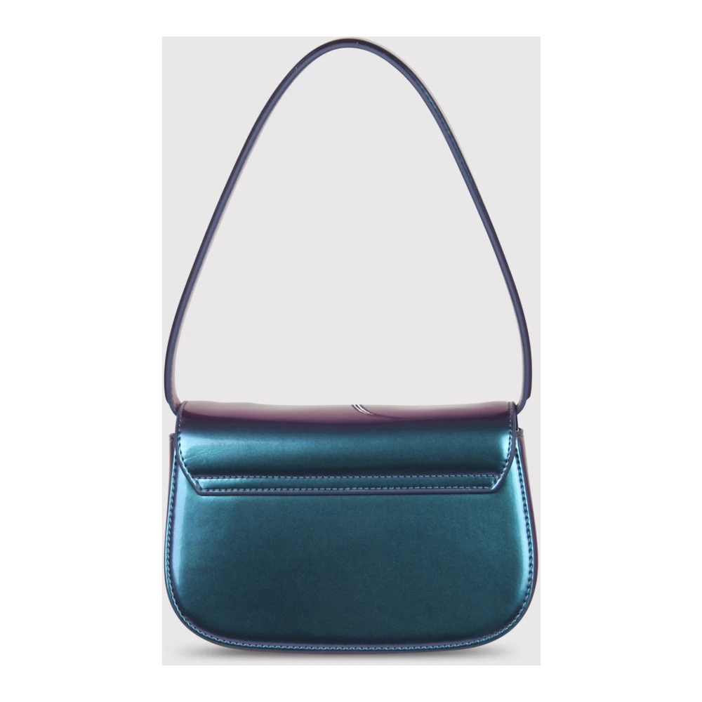 Diesel Iridescent schoudertas met chunky ketting Blue Dames
