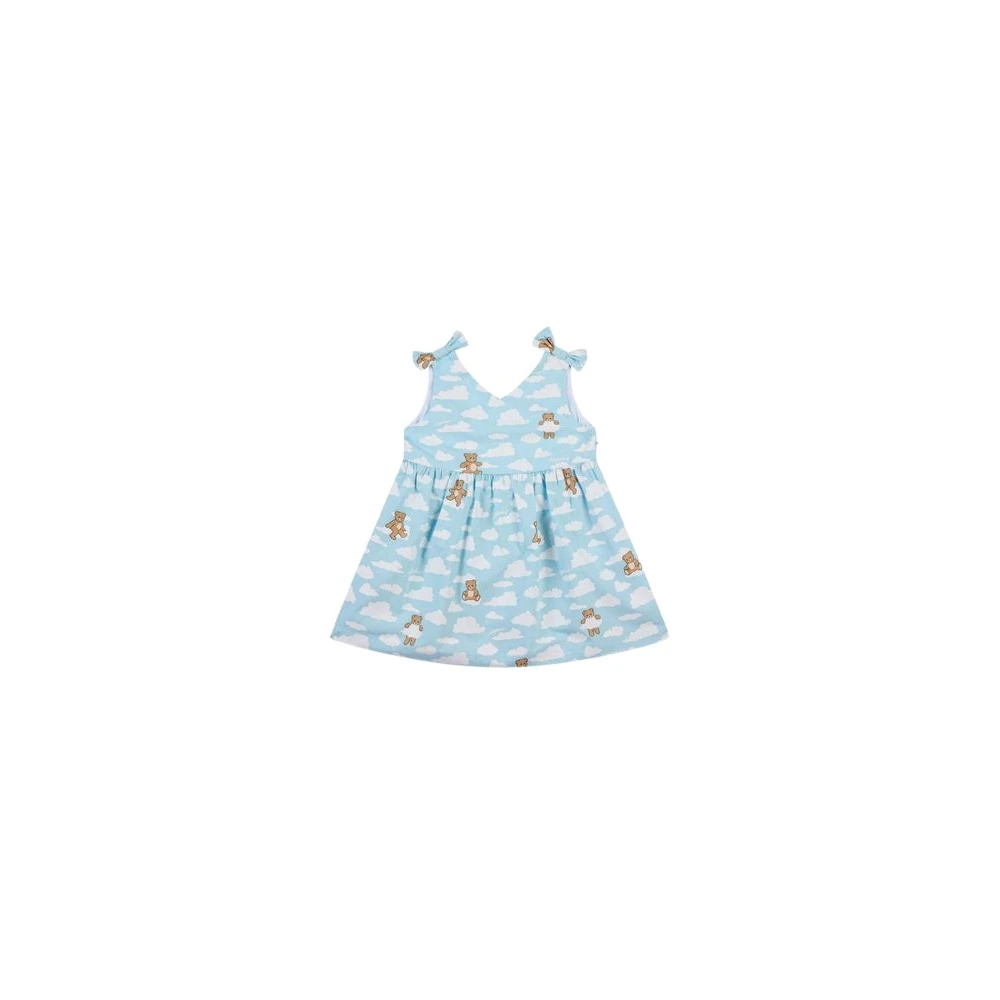 Moschino Blue Dresses, Female, 9 M, Archive Clouds Cotton Poplin Dress