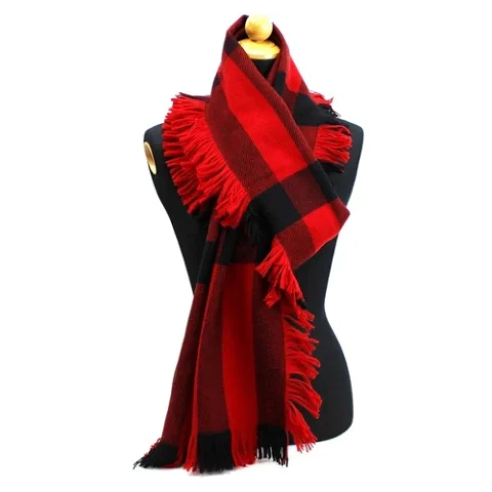 Burberry Vintage Pre-owned Cotton scarves Red Dames