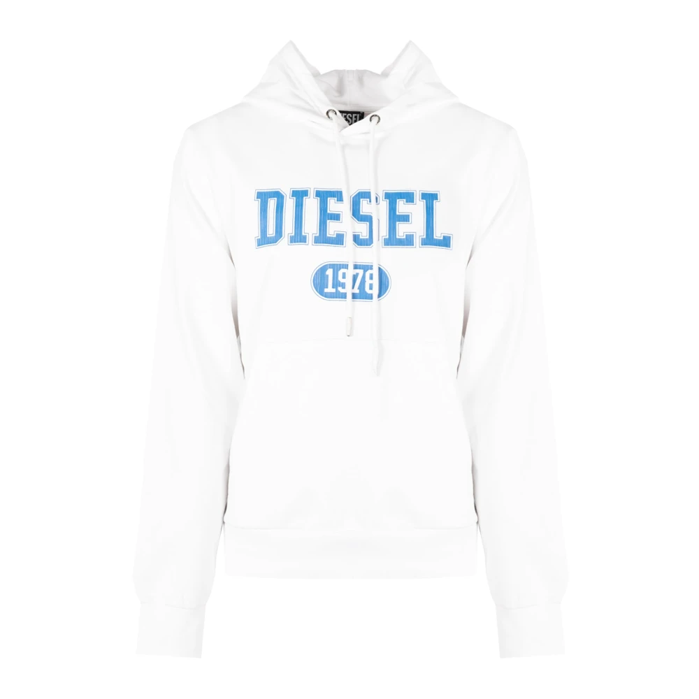 Diesel Uomo Bianco Felpa Con Cappuccio