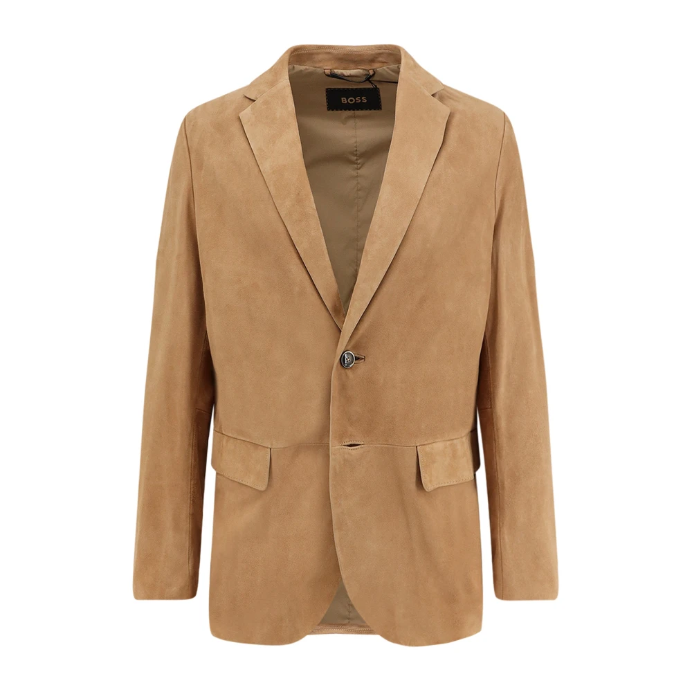 Hugo Men's Beige Amf Stitch Suede Blazer - Blazers - 2XL - Jackets