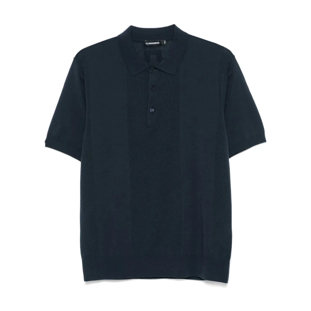J.lindeberg Blue Polo Shirts, Male, Xl, Solid Stripe Polo Shirt