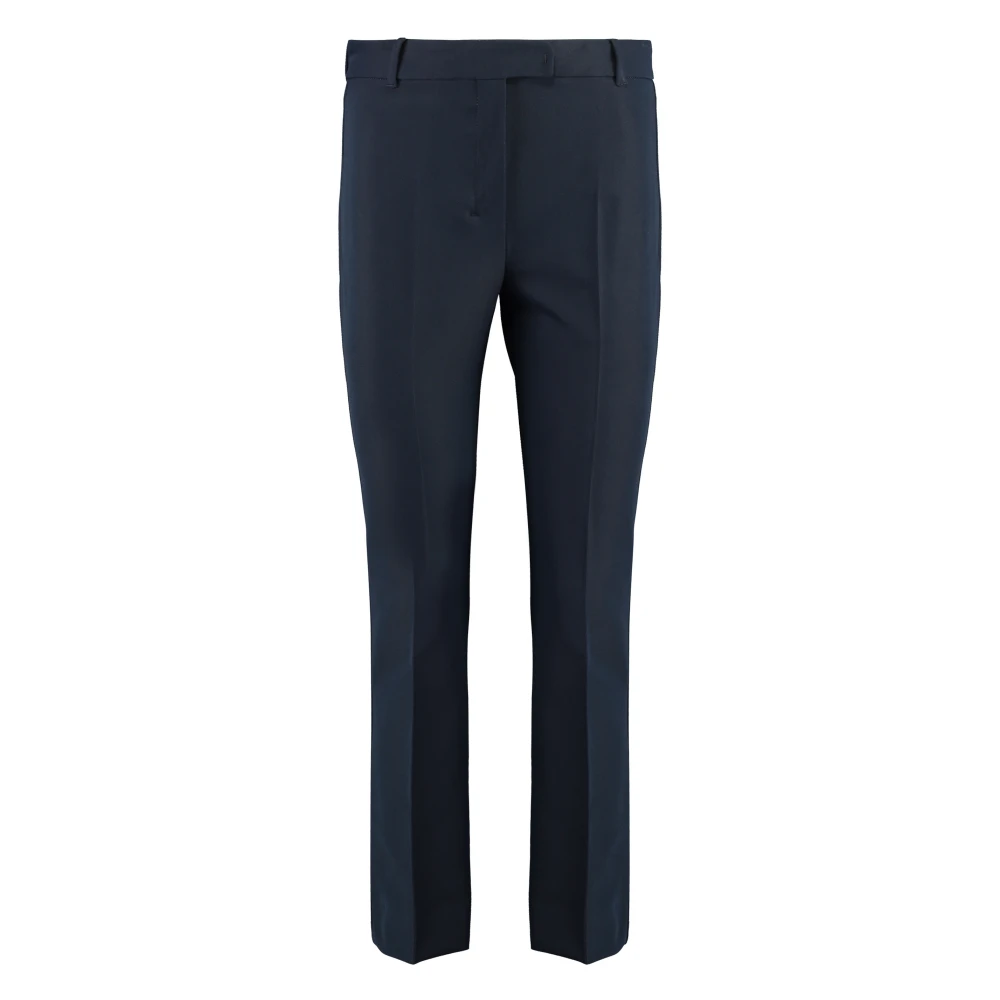 Max Mara Women's Blue Slim-Fit Trousers, Xl, Flared Hem Viscose Trousers