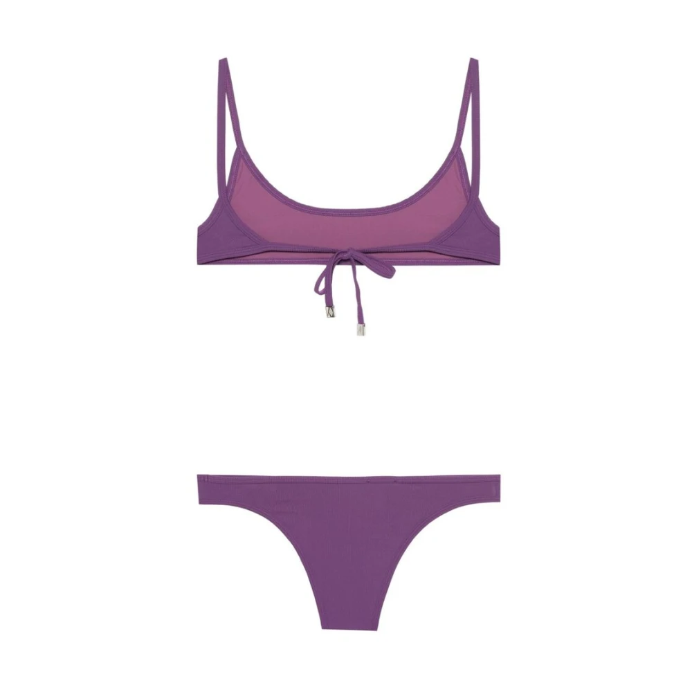 The Attico Paarse Geribbelde Strandkleding Set Purple Dames