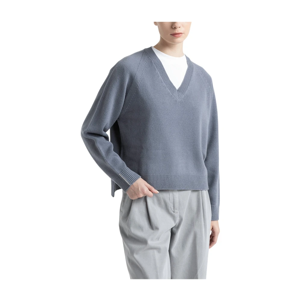 PESERICO Wol zijde en kasjmier trui Gray Dames