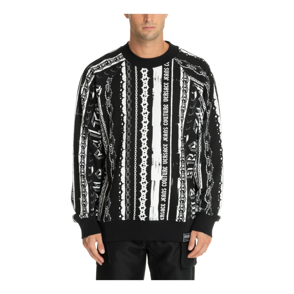 Versace Jeans Couture Zwarte Sweatshirt Aw24 Herenmode Multicolor Heren