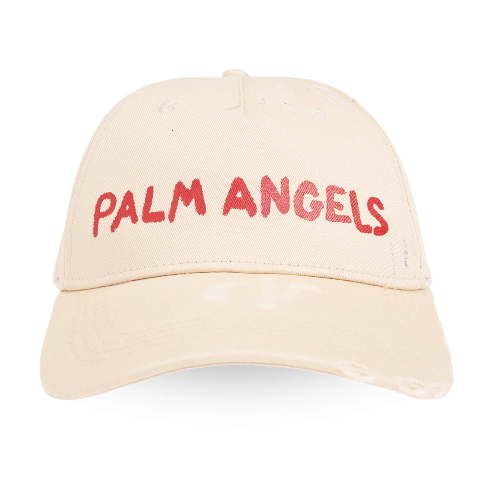 Palm Angels Baseballpet met logo Beige Heren