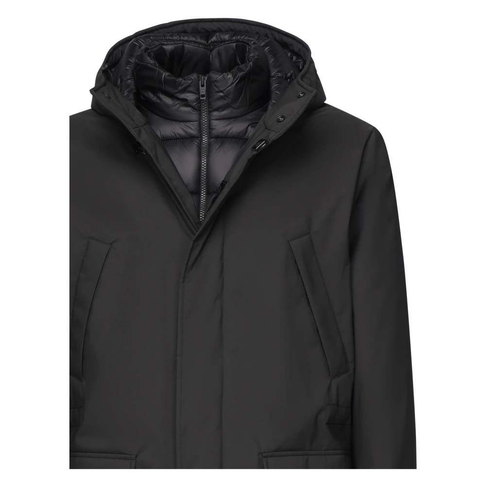 Fay Zwarte Piuma Parka Jas Black Heren