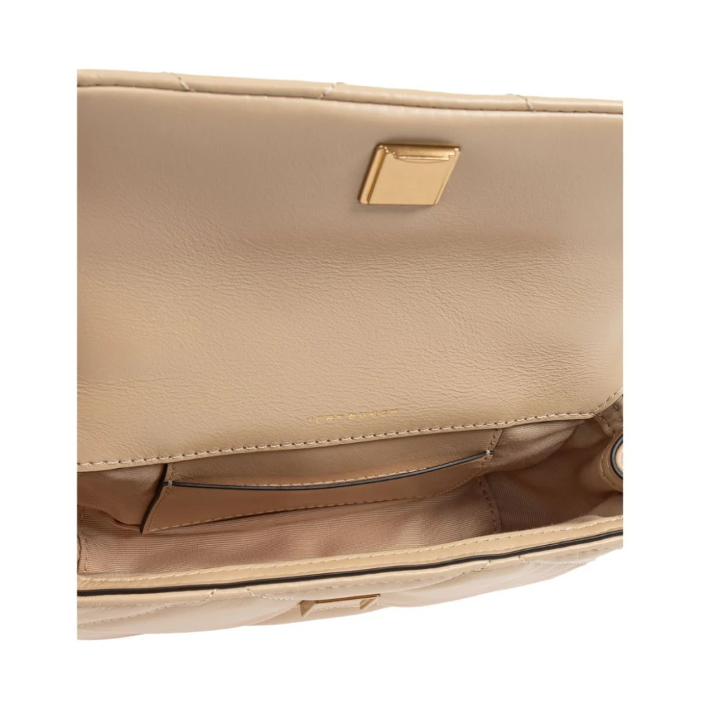 TORY BURCH Diamant Quilt Mini Flap Tas Beige Dames