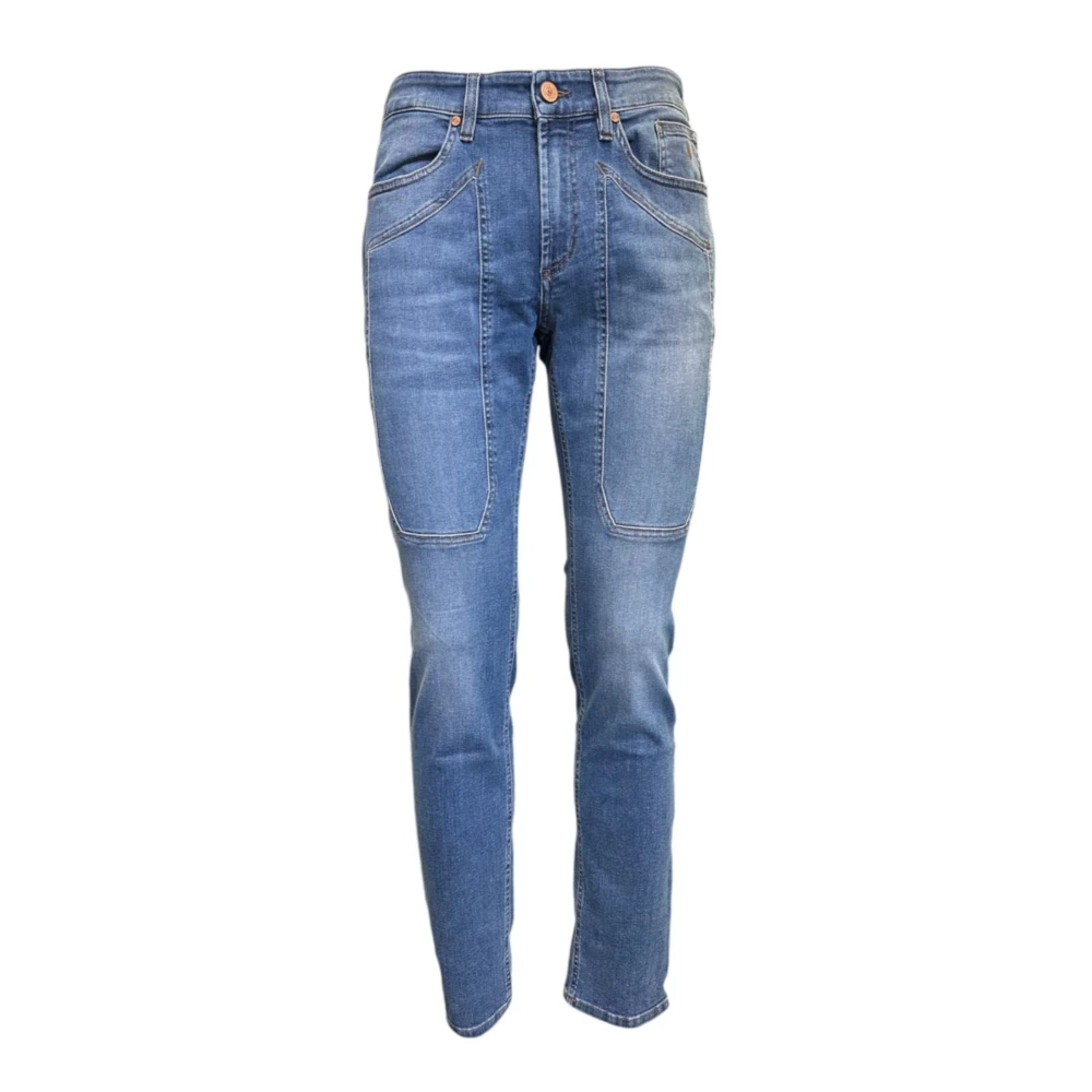 Jeckerson Slim Fit Heren Jeans met Patches Blue Heren