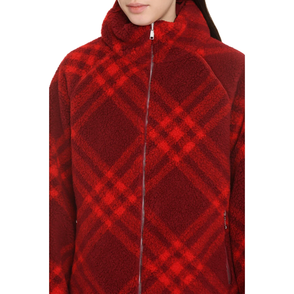 Burberry Omkeerbare Fleece Bomberjack Red Dames