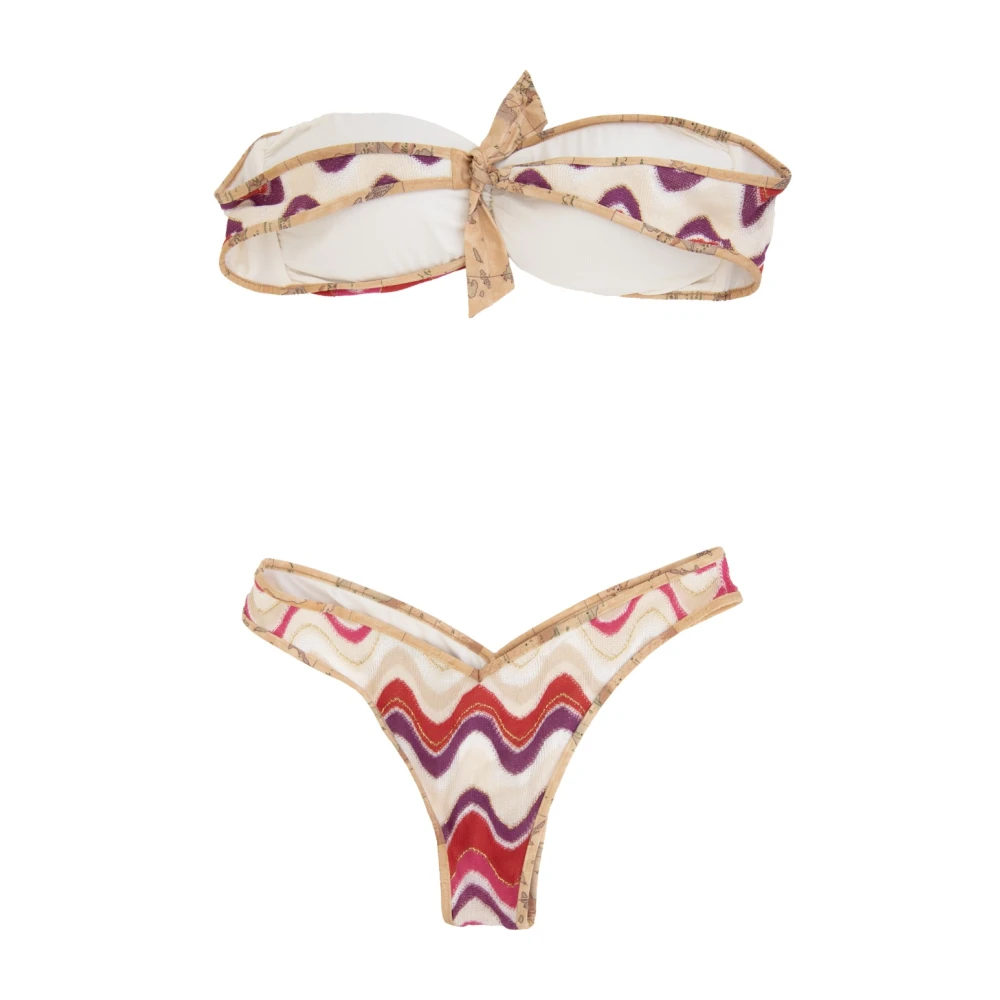 Alviero Martini 1a Classe Metallic Bikini Set met Gewatteerde Top Multicolor Dames