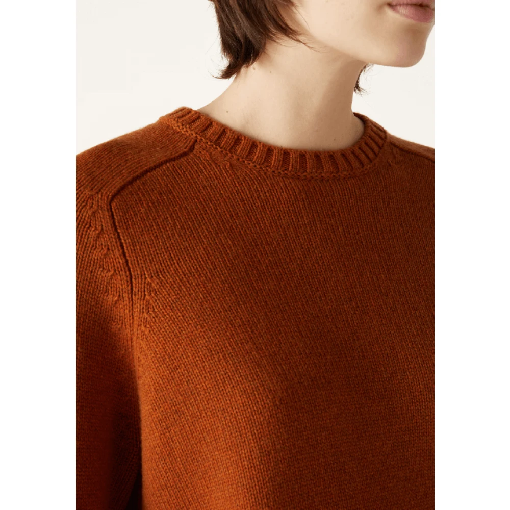 Loro Piana Zachte Bruine Cashmere Crew Neck Sweater Brown Dames