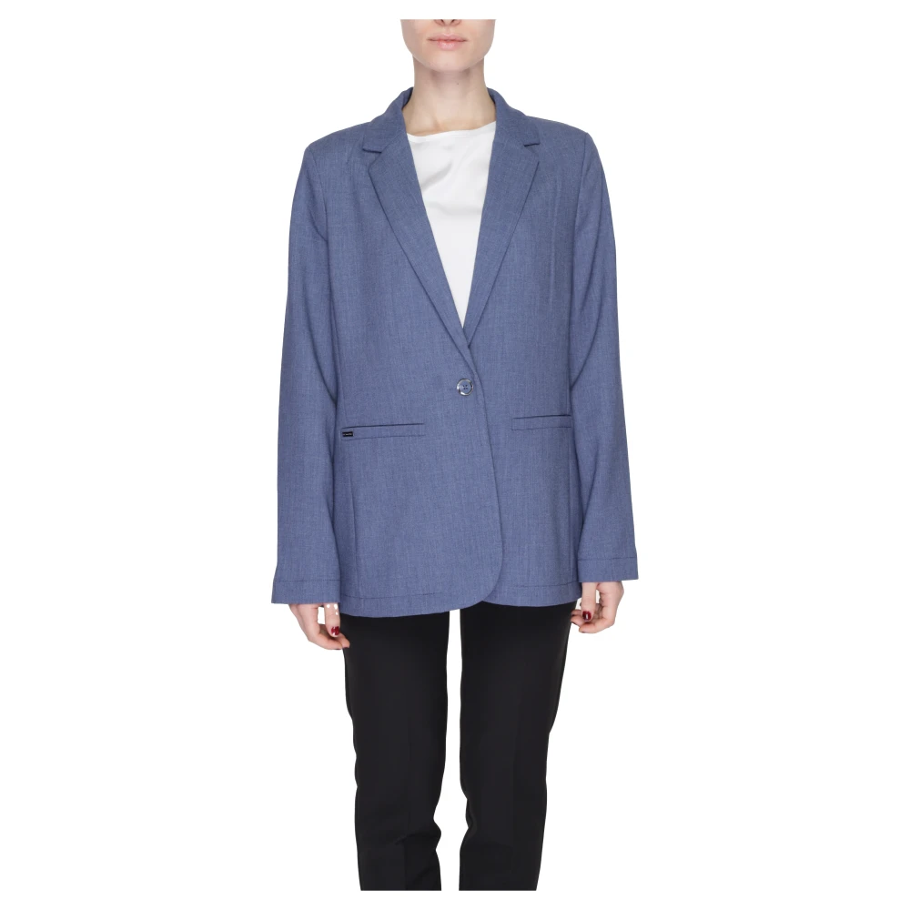 Street One Lente Zomer Dames Polyester Blend Blazer Blue Dames