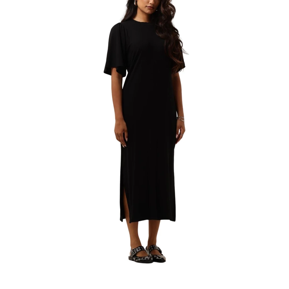 Bruuns Bazaar Elegante Zwarte Midi Jurk Black Dames