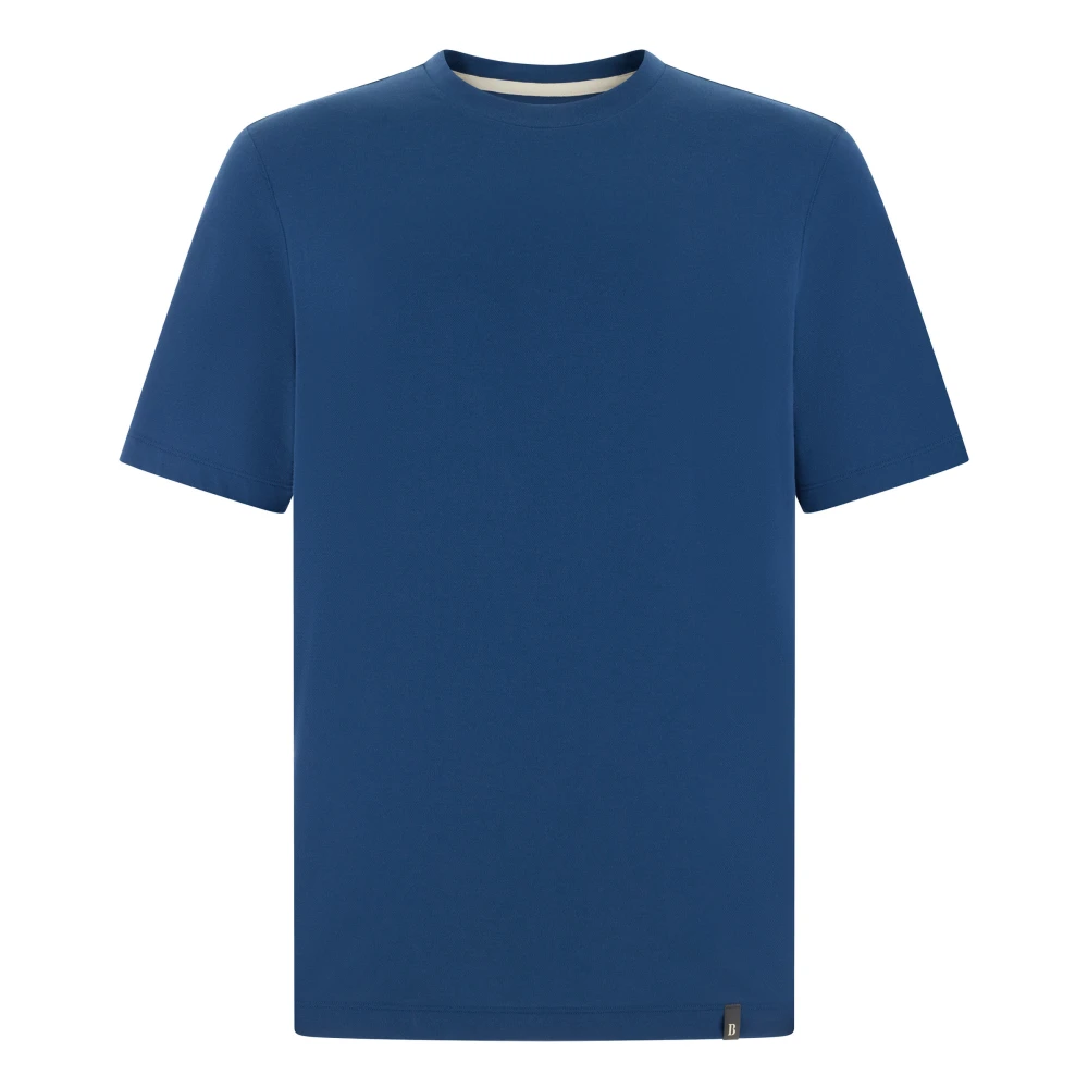 Boggi Milano Mannelijk Blauw Tops Heren, 2XL, Katoen, B Tech B High-Performance Piqué T-Shirt