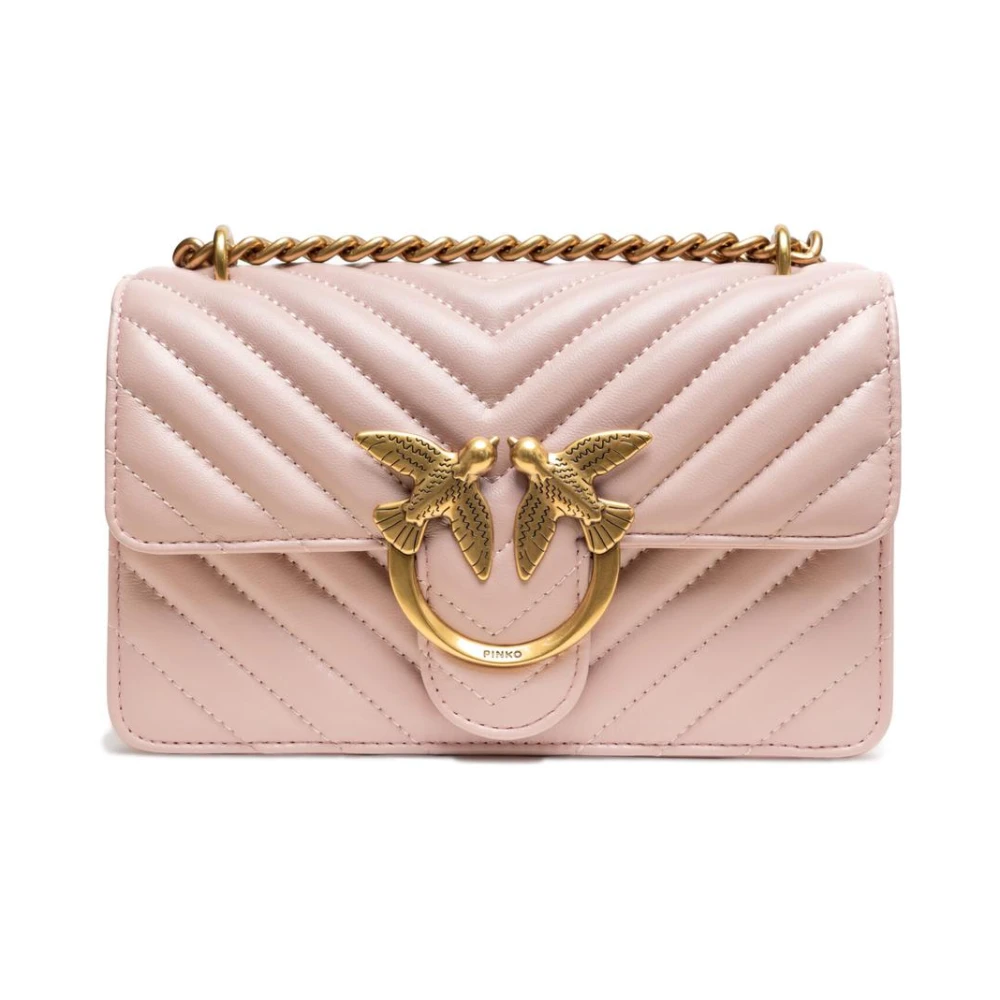 Pinko Women's Pink O, Shoulder Bags, One Size, Chic Chevron Mini Love Bag