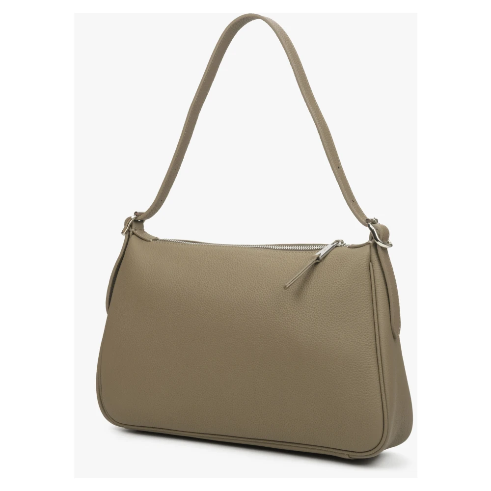 Estro Dames Grijs & Bruin Schoudertas gemaakt van Echt Leer Er00114435 Brown Dames