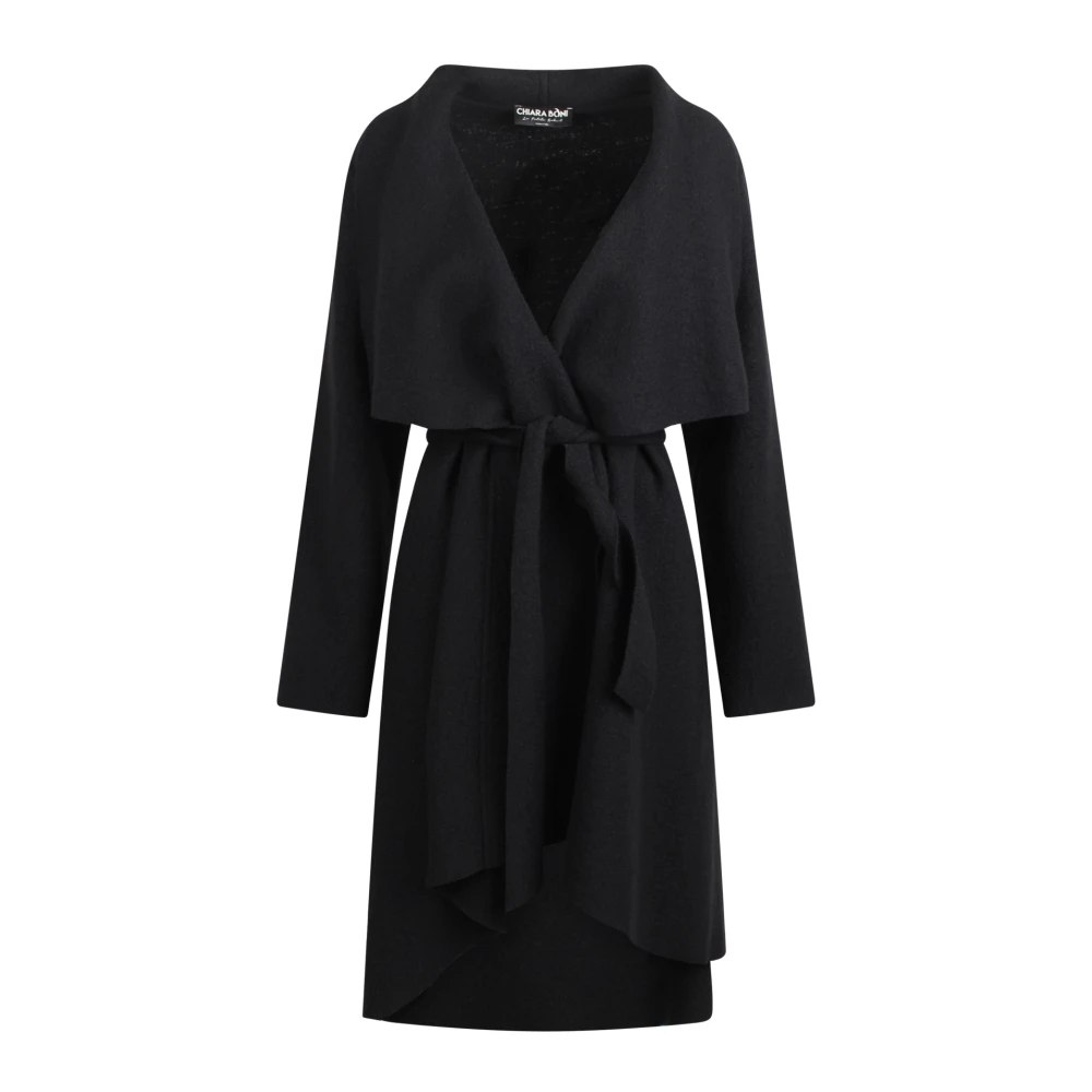 Chiara Boni Zwarte Velvet Bouclé Leonider Jas Black Dames