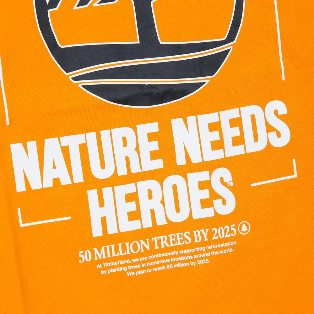 Timberland Dark Cheddar Front Tee Streetwear Collectie Orange Heren