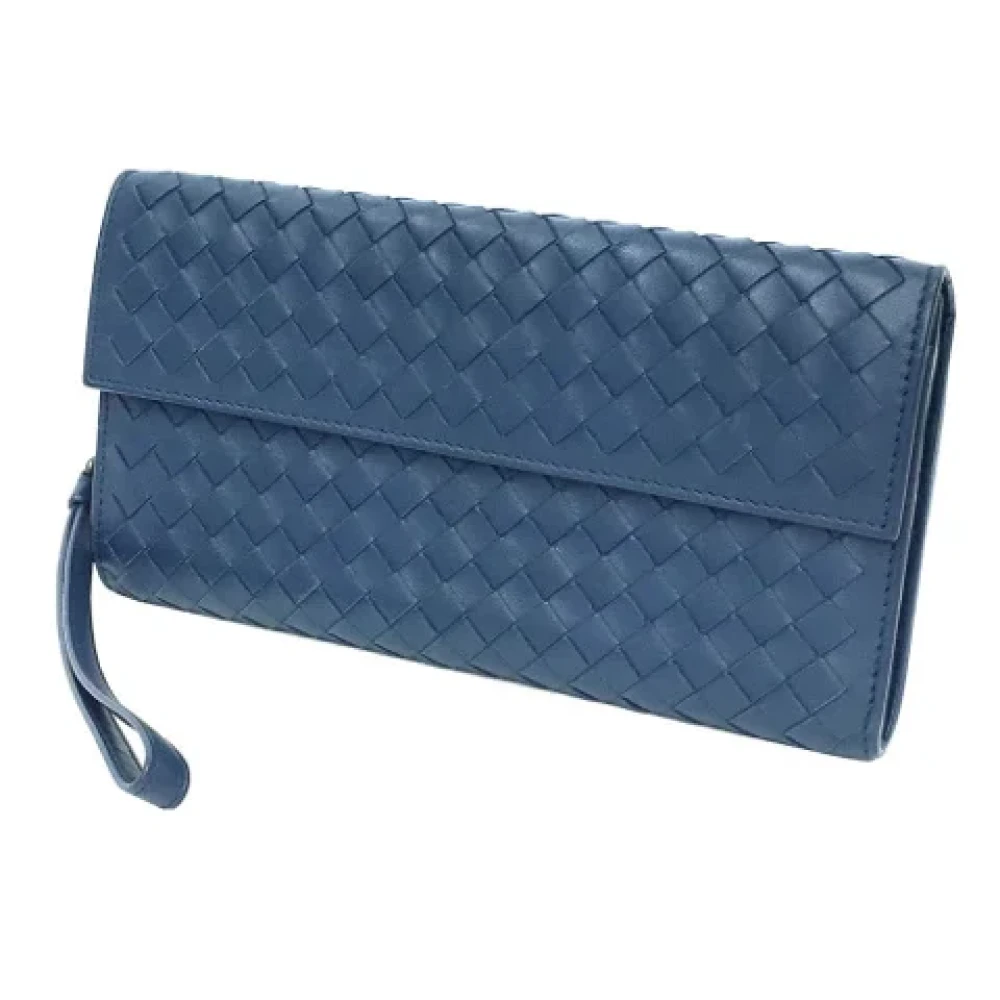 Bottega Veneta Vintage Pre-owned Fabric wallets Blue Dames