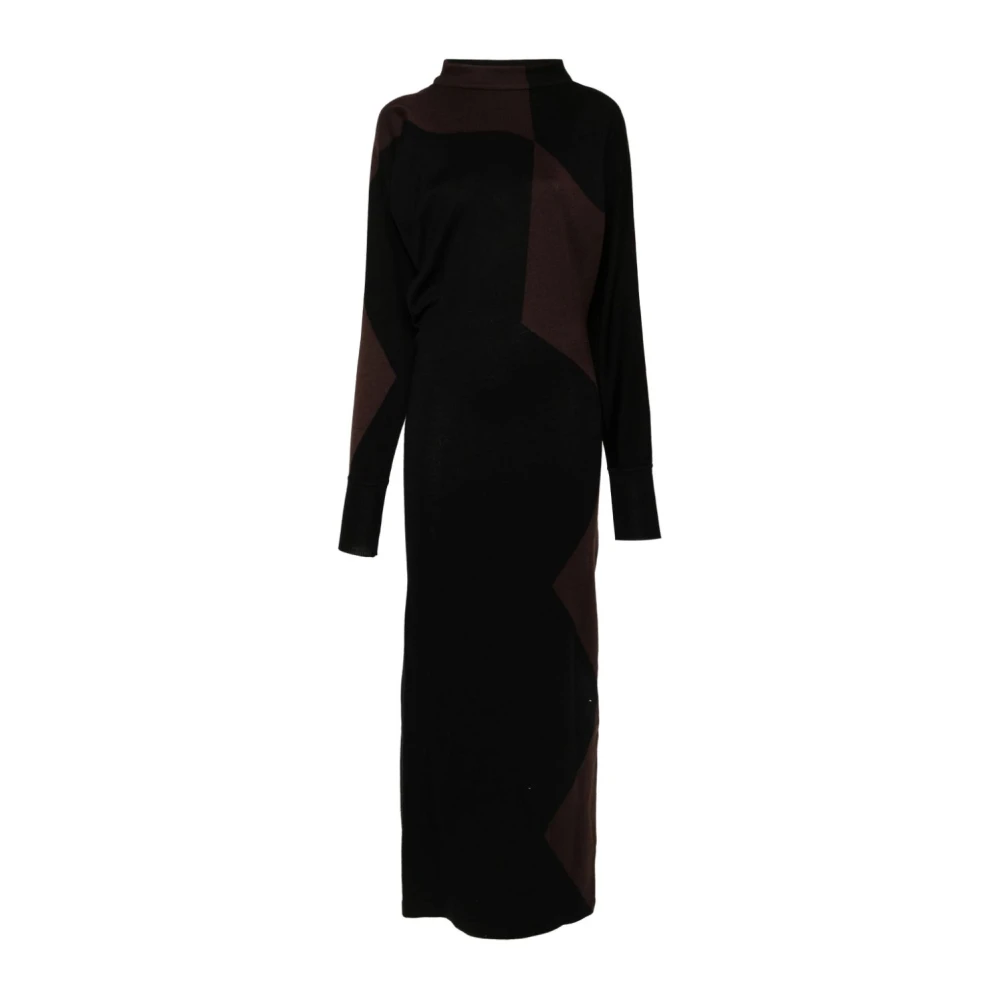 Philosophy di Lorenzo Serafini Geometrisch Patroon Gebreide Maxi Jurk Black Dames