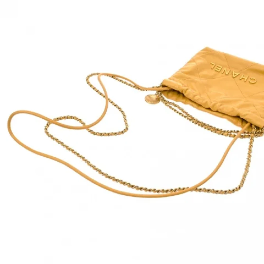 Chanel Vintage Pre-owned Leather chanel-bags Yellow Dames