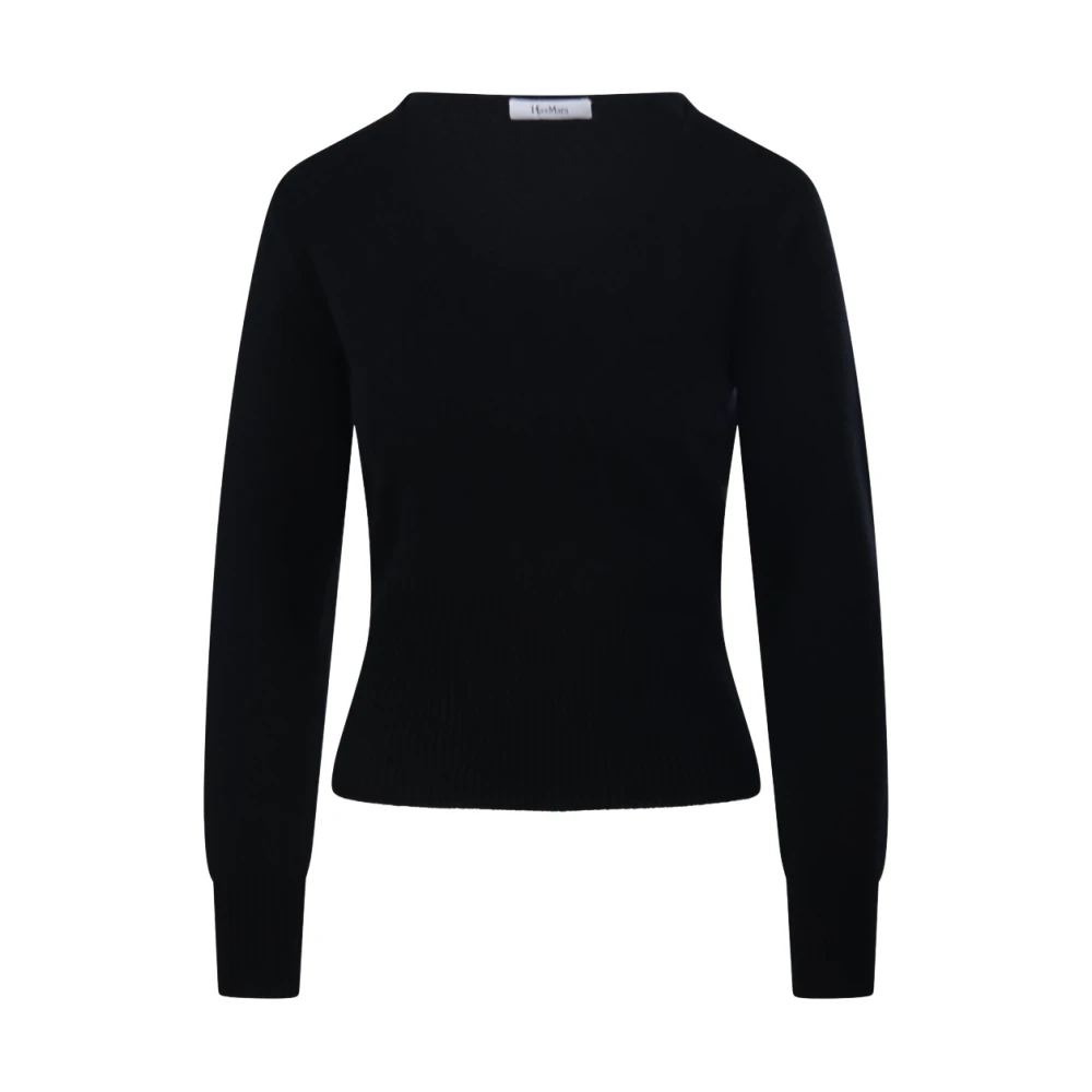 Max Mara Vetta Jumper - Female - V-Neck Knitwear - Black - M - Knitwear