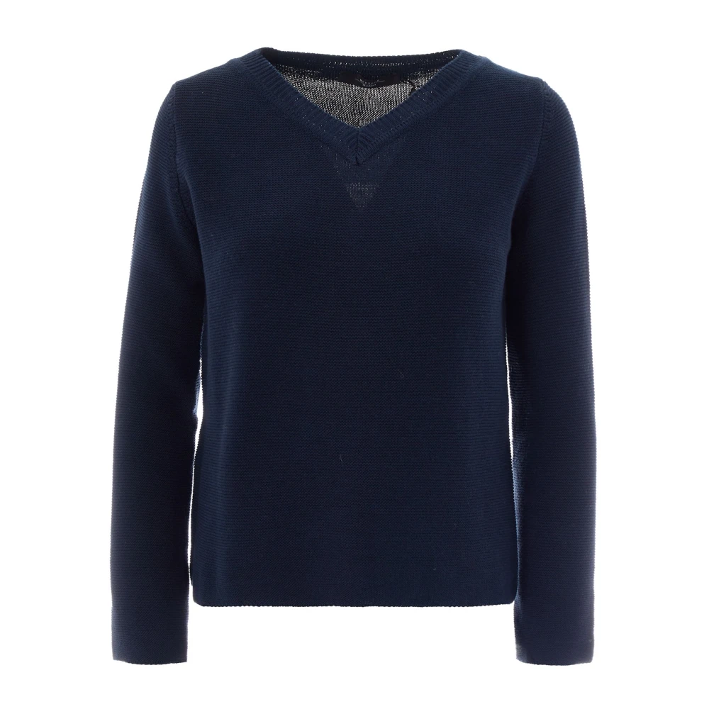 Max Mara Women's Blue V-Neck Knitwear, Xs, V-Neck Knitwear