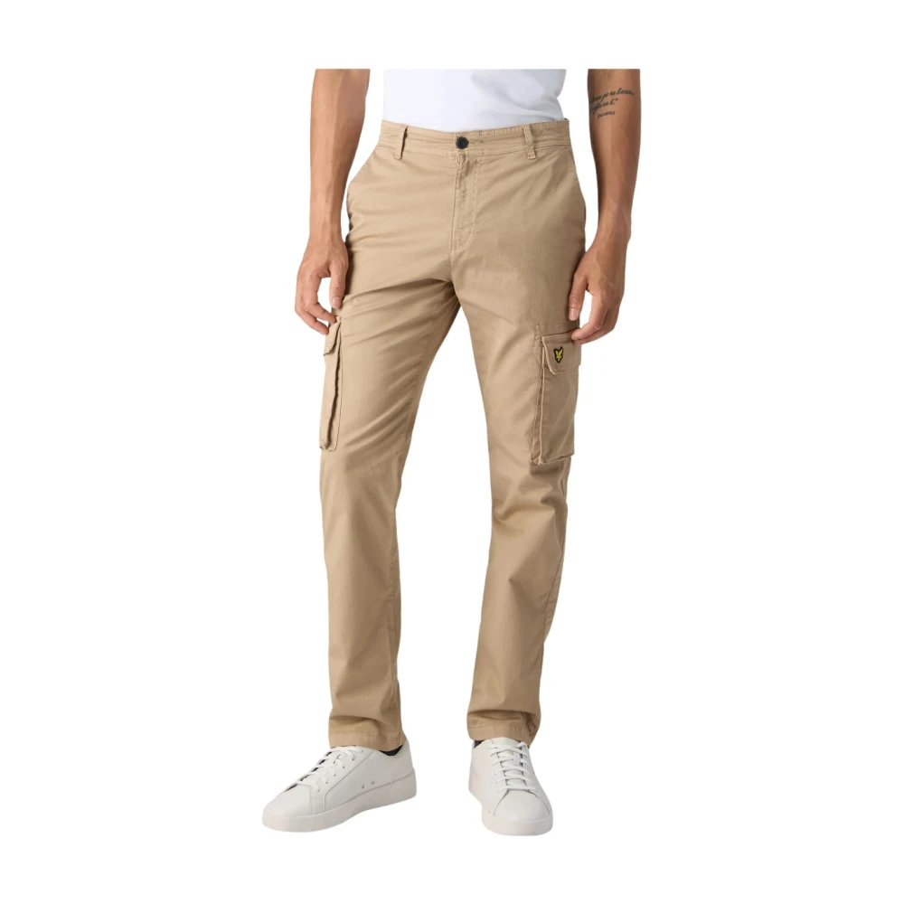 Lyle & Scott Beige Dragkedja Knapp Byxor Höst/Vinter Beige, Herr