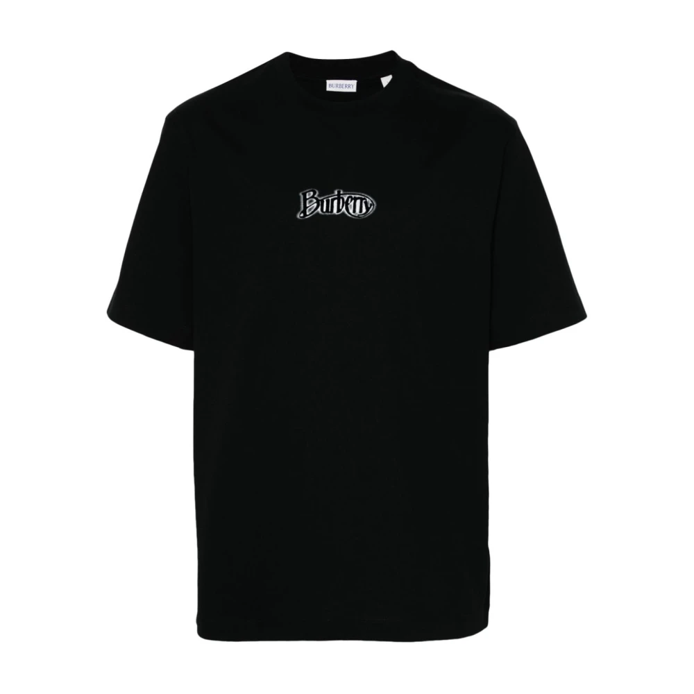 Burberry Zwarte Logo T-shirts en Polos Black Heren